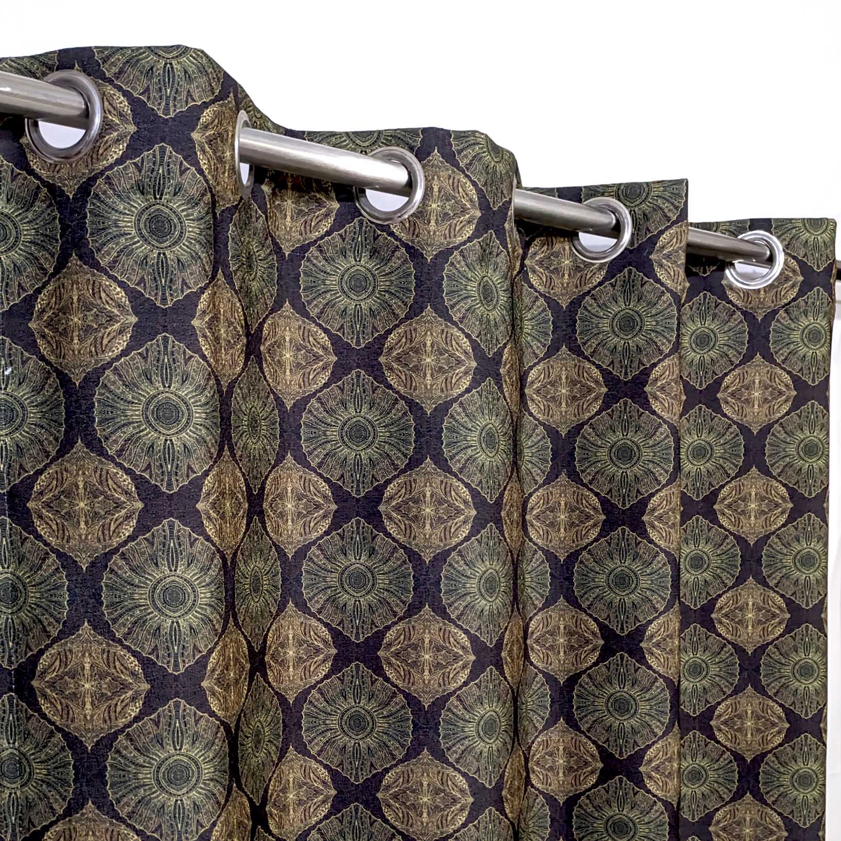 Digital Printed Multi Motif Curtain Aqua Life