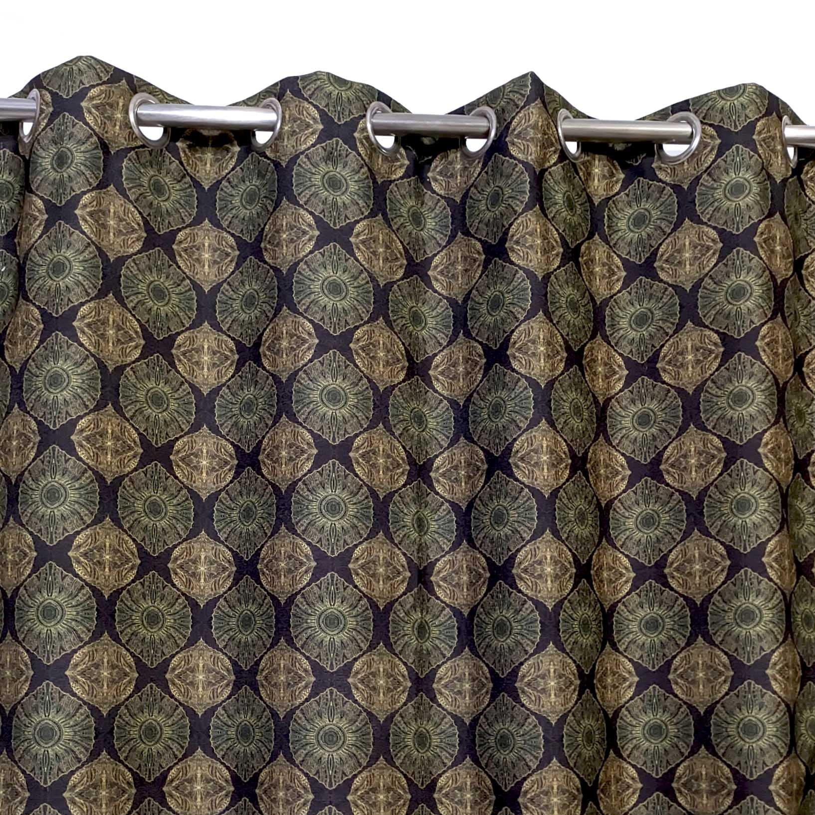 Digital Printed Multi Motif Curtain Aqua Life