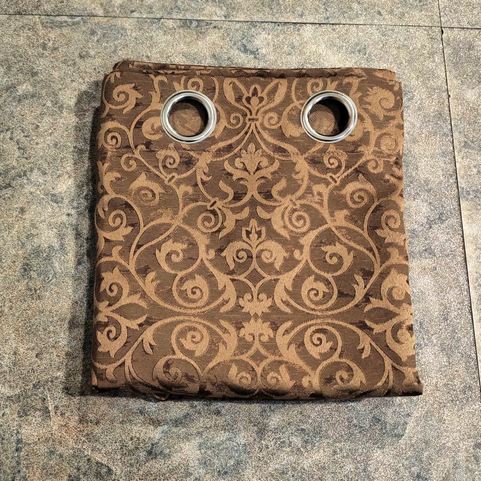 Self Print Thick Shanghai Curtain Brown