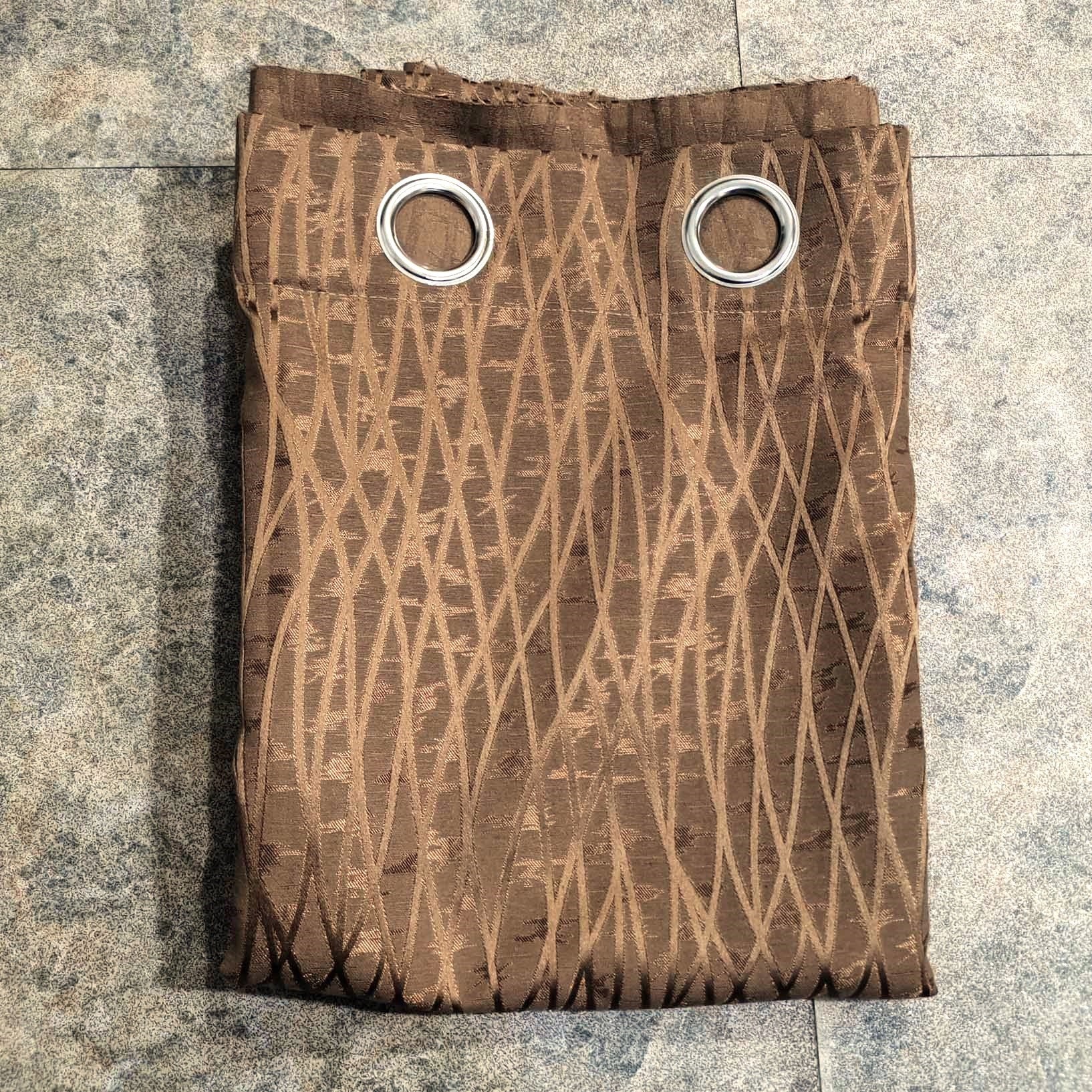 Self Print Thick Shanghai Curtain Brown