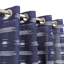 White Rays - Duck Cotton Curtain Blue