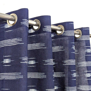 White Rays - Duck Cotton Curtain Blue