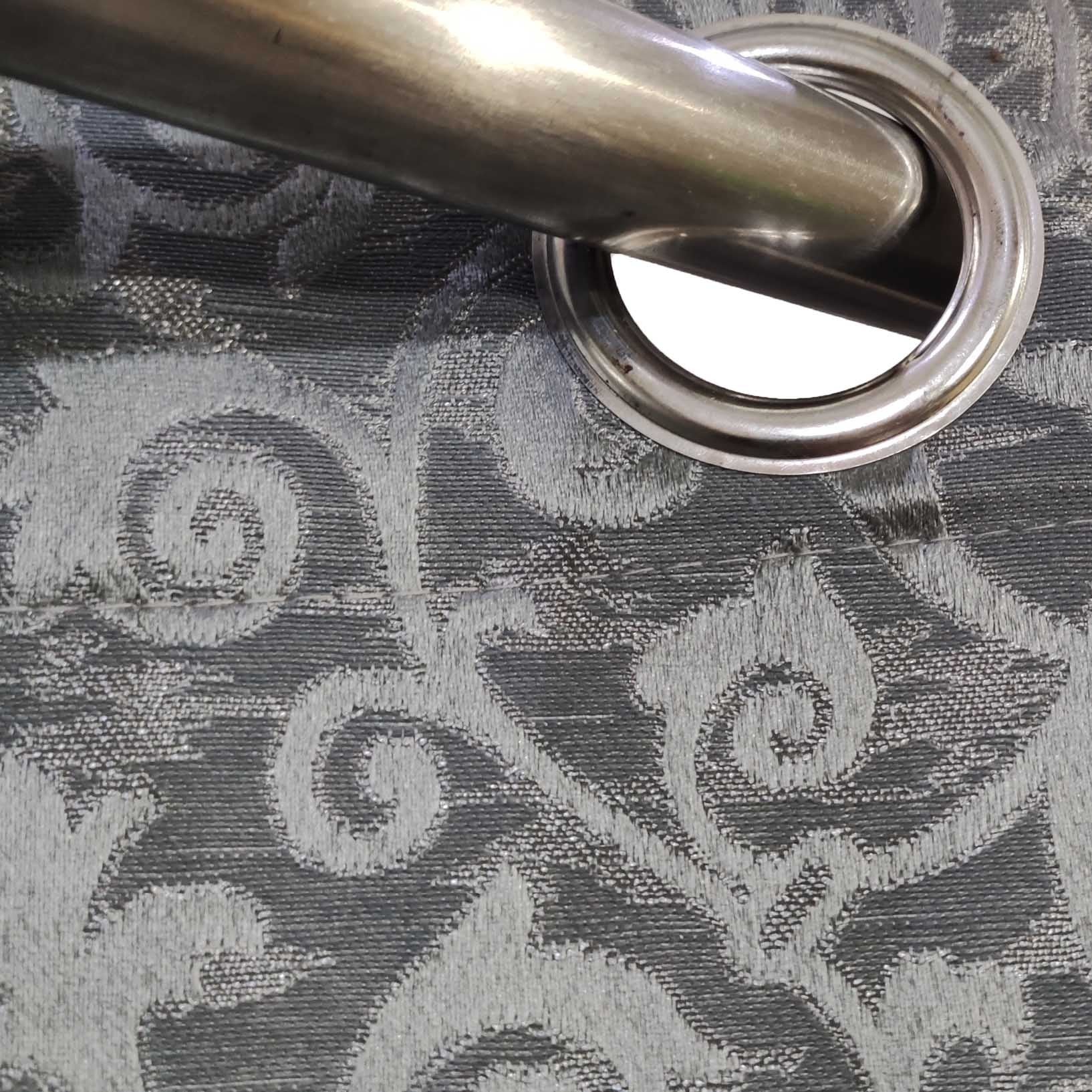 Self Print Thick Shanghai Curtain Grey