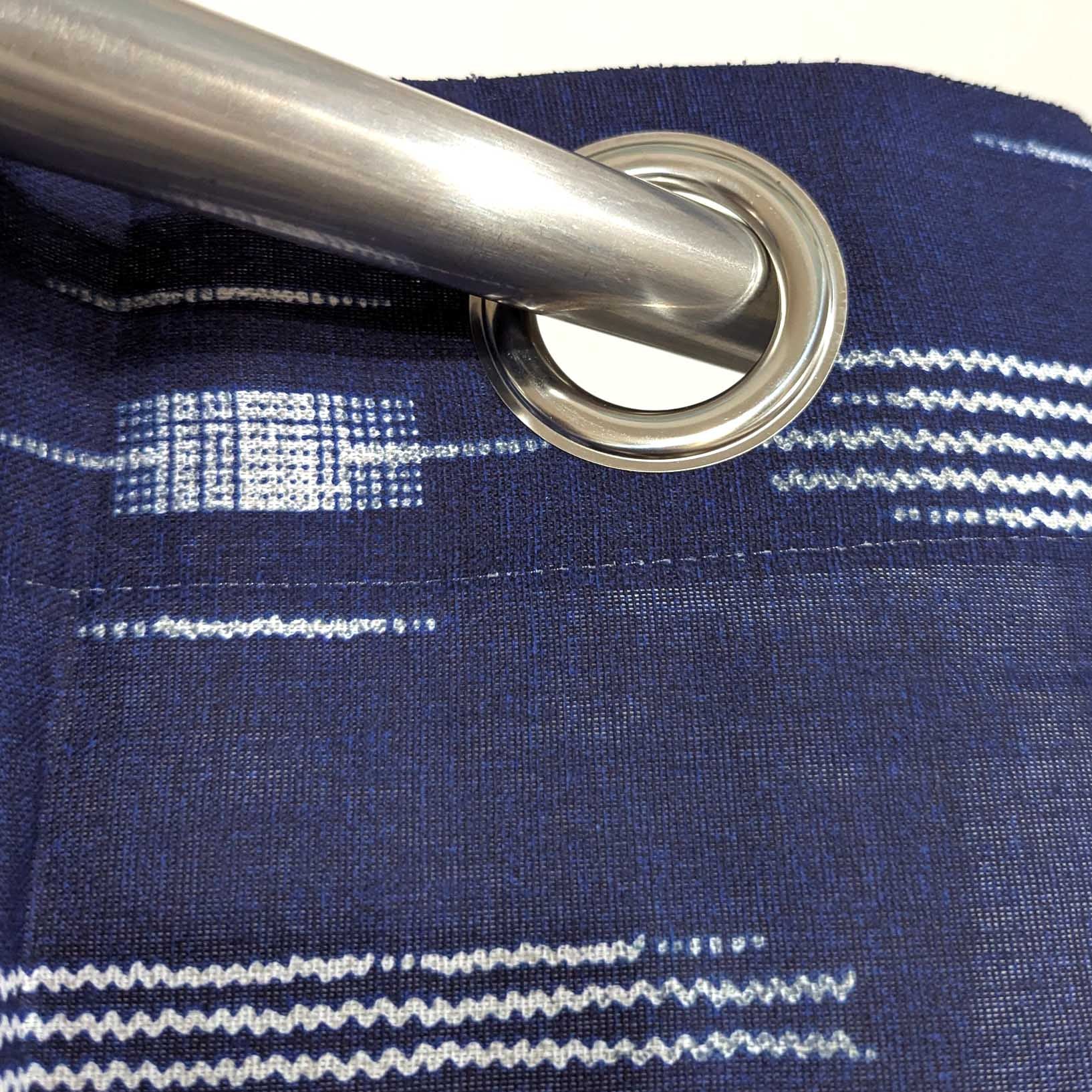 White Rays - Duck Cotton Curtain Blue