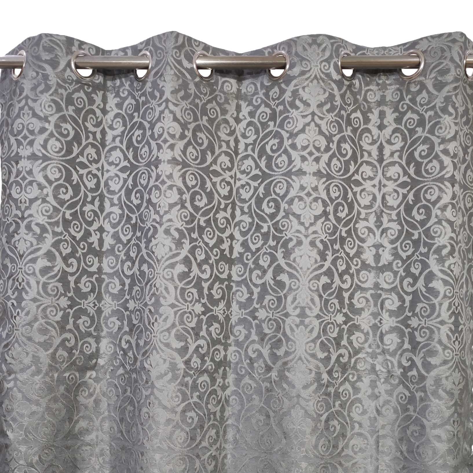 Self Print Thick Shanghai Curtain Grey