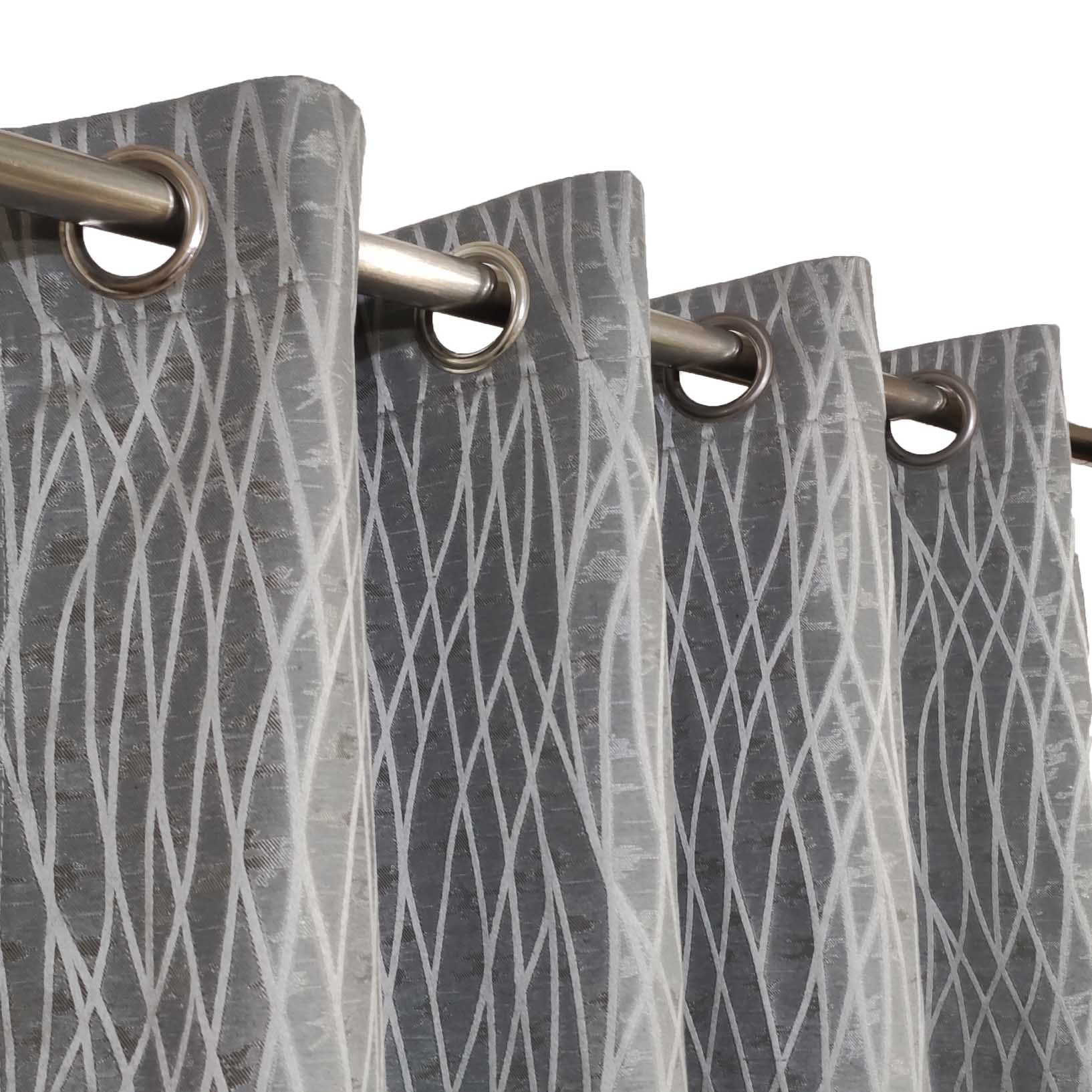 Self Print Thick Shanghai Curtain Grey