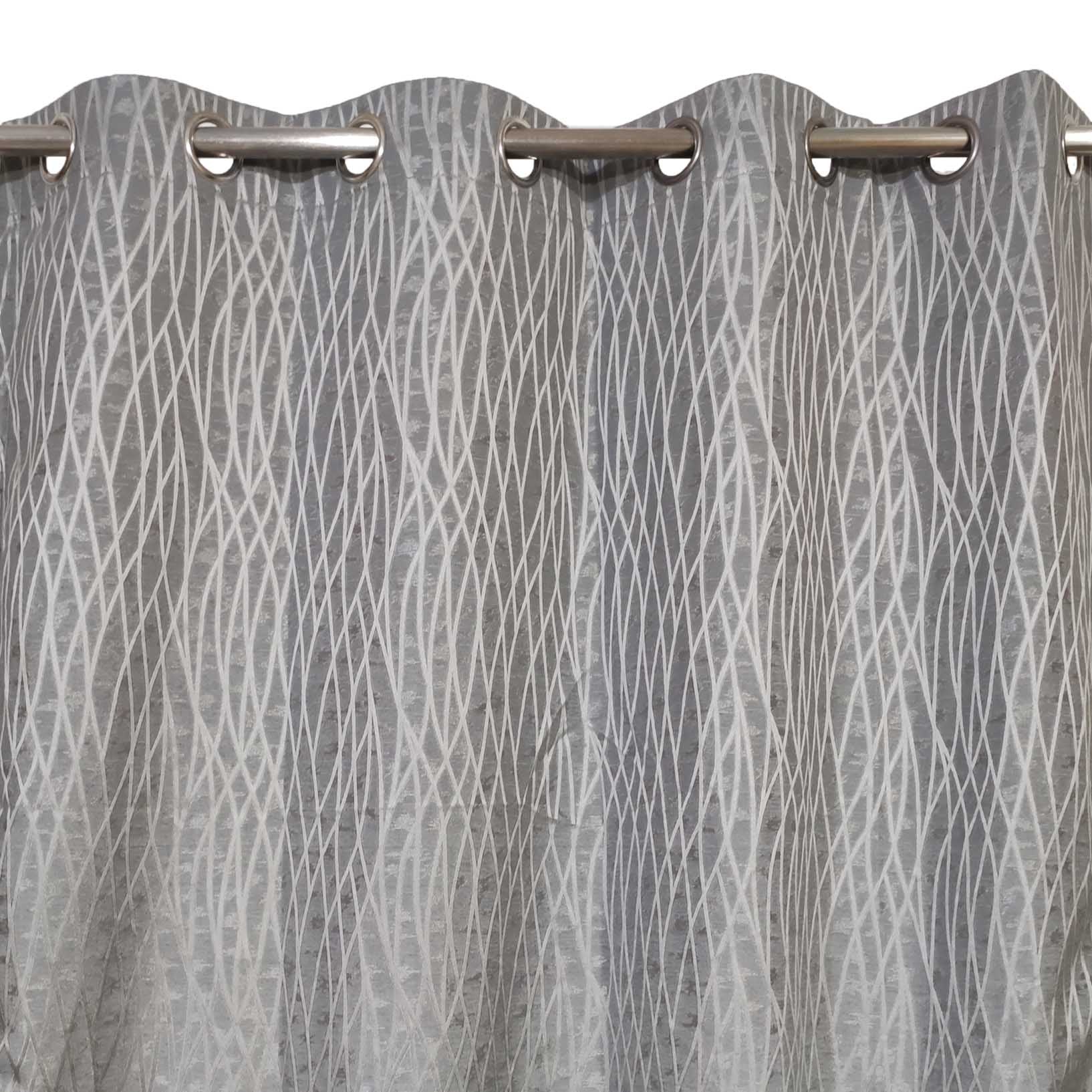 Self Print Thick Shanghai Curtain Grey