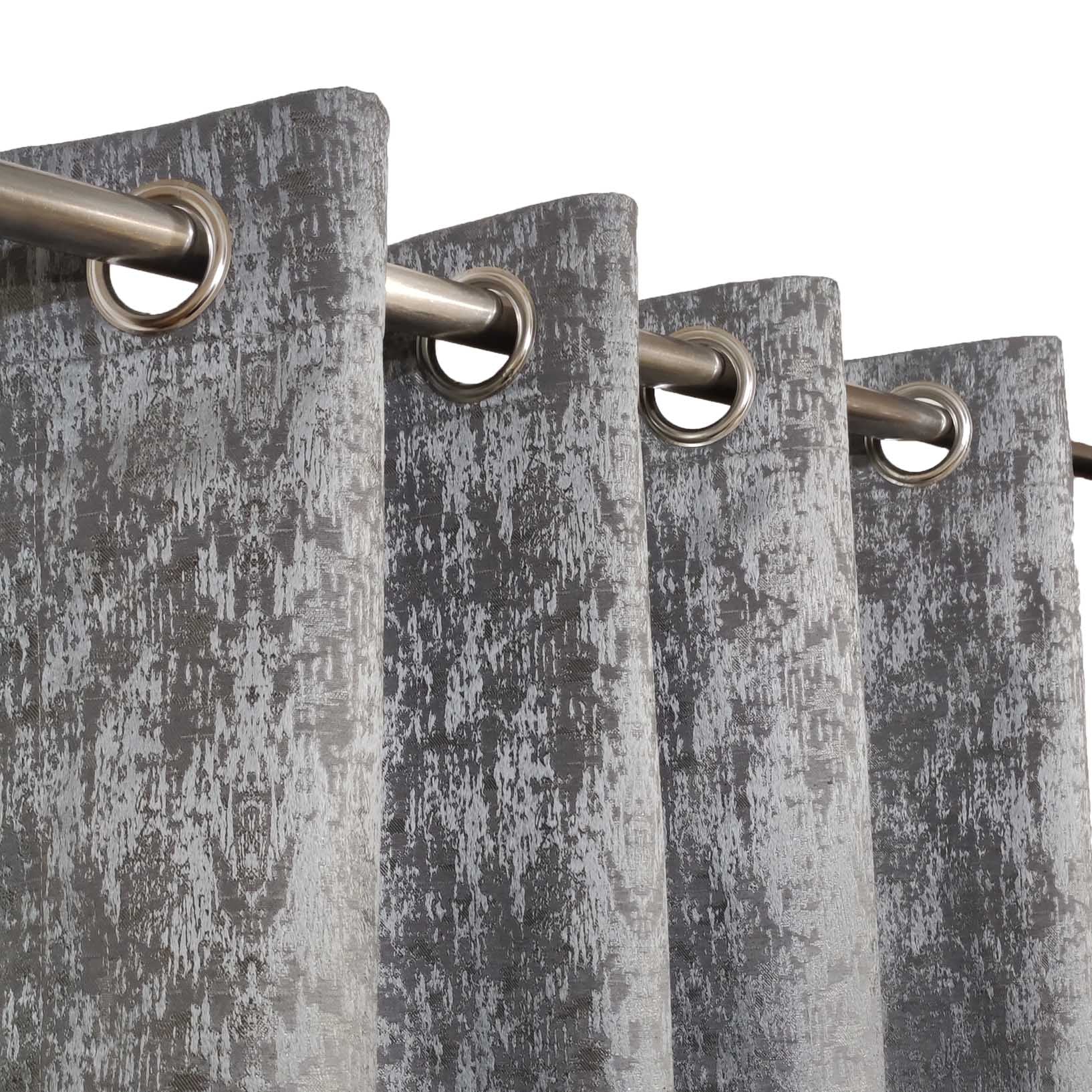 Self Print Thick Shanghai Curtain Grey