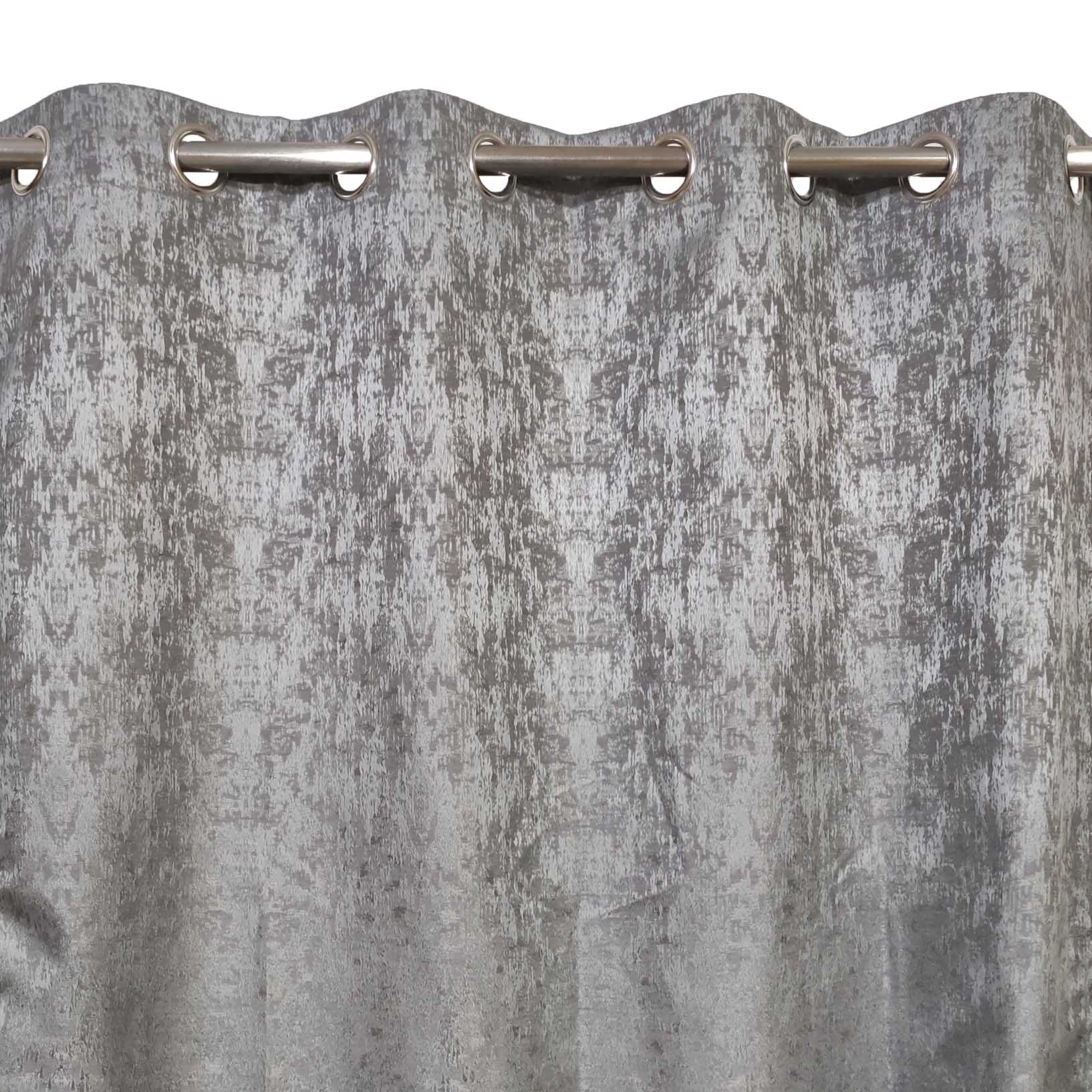 Self Print Thick Shanghai Curtain Grey