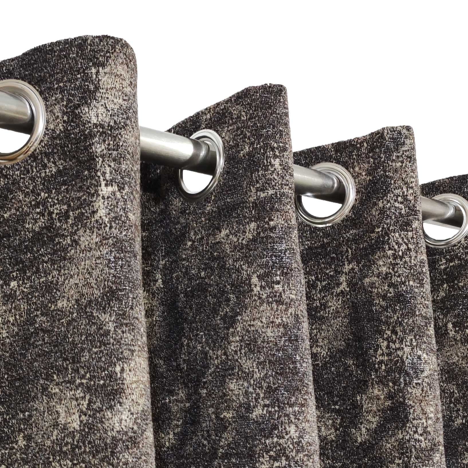 Thick Crushed Viscose Curtain Choclate Brown