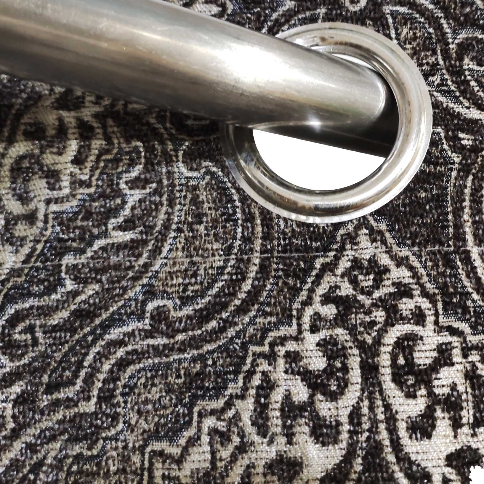 Thick Viscose Curtain Multi Motif Choclate Brown
