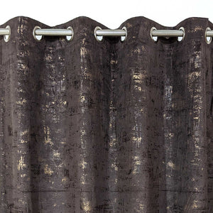 Premium Textured Velvet Curtain Brown