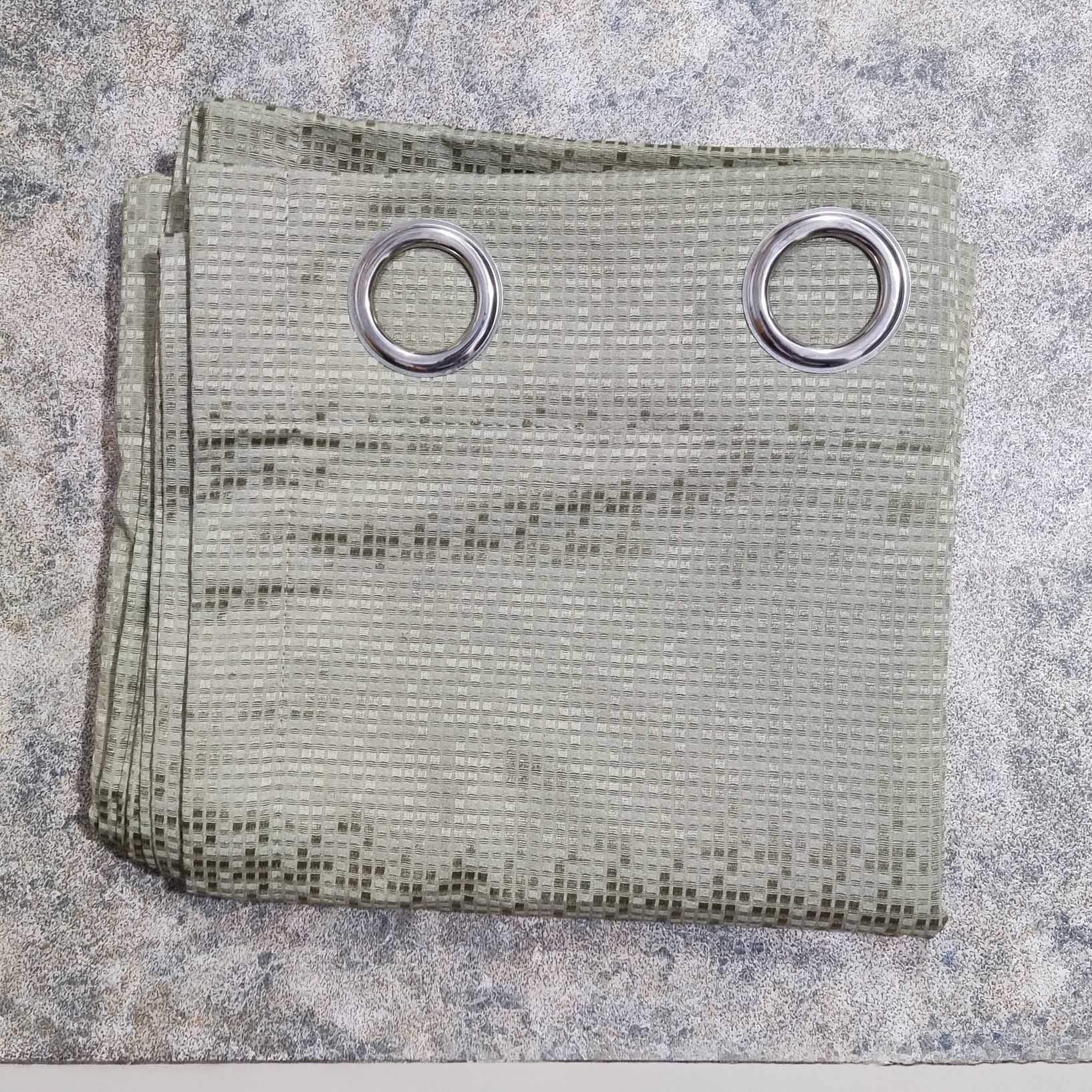 Muted Green 3D Jacquard Curtain