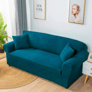Sea Green Jersey Fitted Sofa Cover