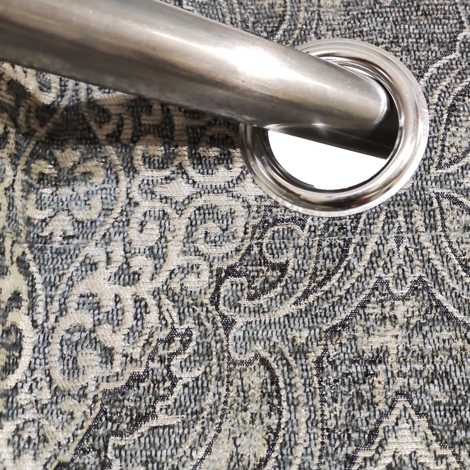 Thick Viscose Curtain Multi Motif Grey