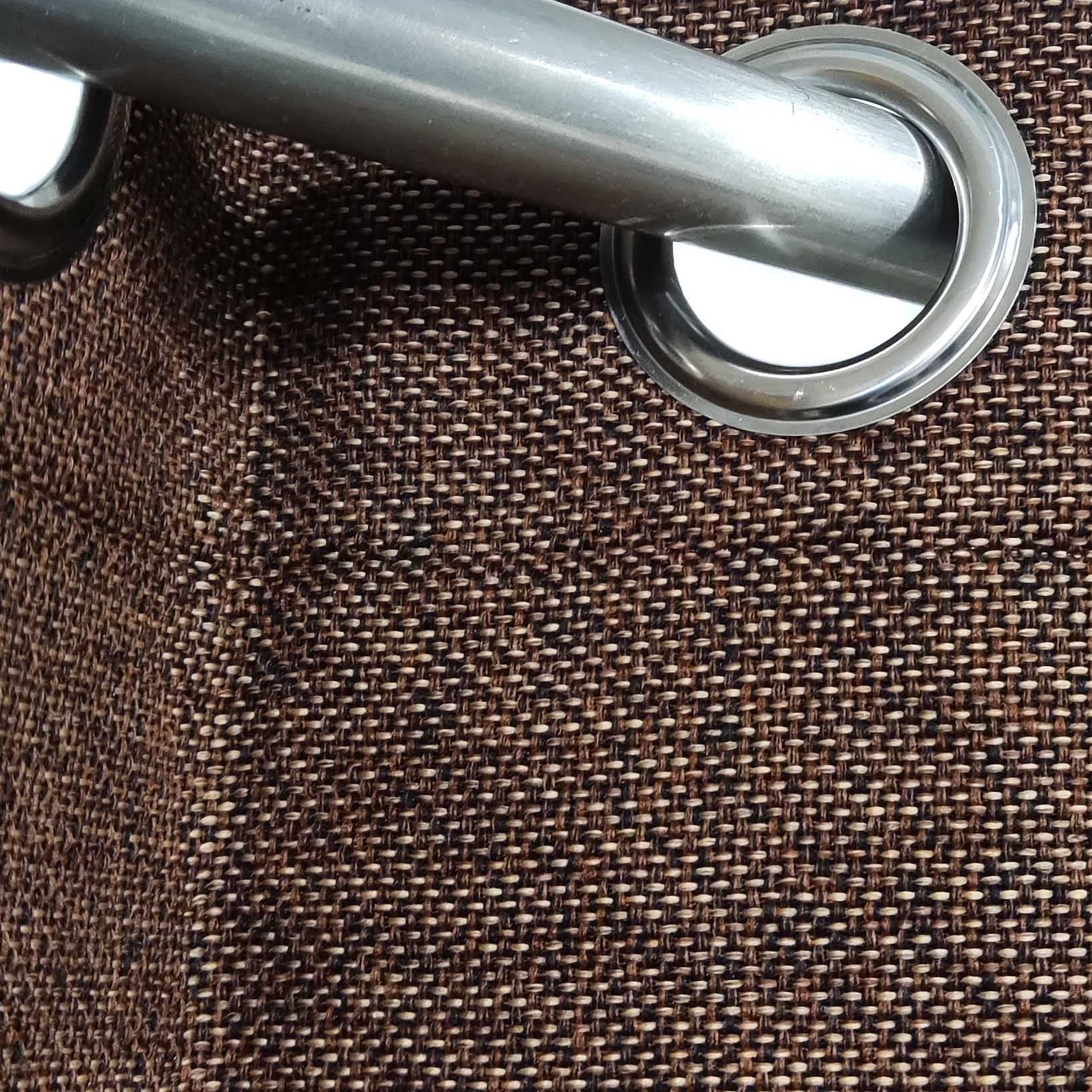 Premium Jute Curtain Dotted Brown