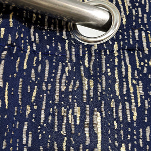 Thick Viscose Curtain Golden on Navy Blue