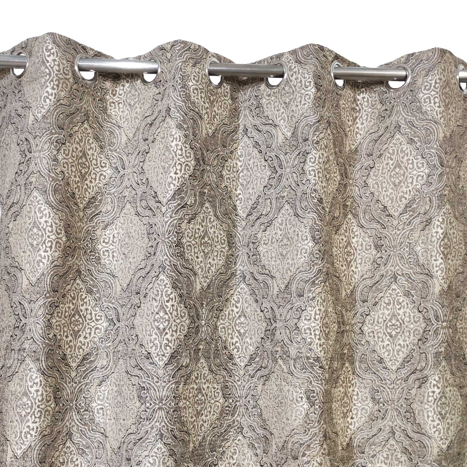 Thick Viscose Curtain Multi Motif Lite Brown
