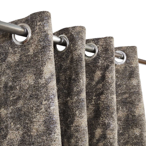 Thick Crushed Viscose Curtain Grey Brown