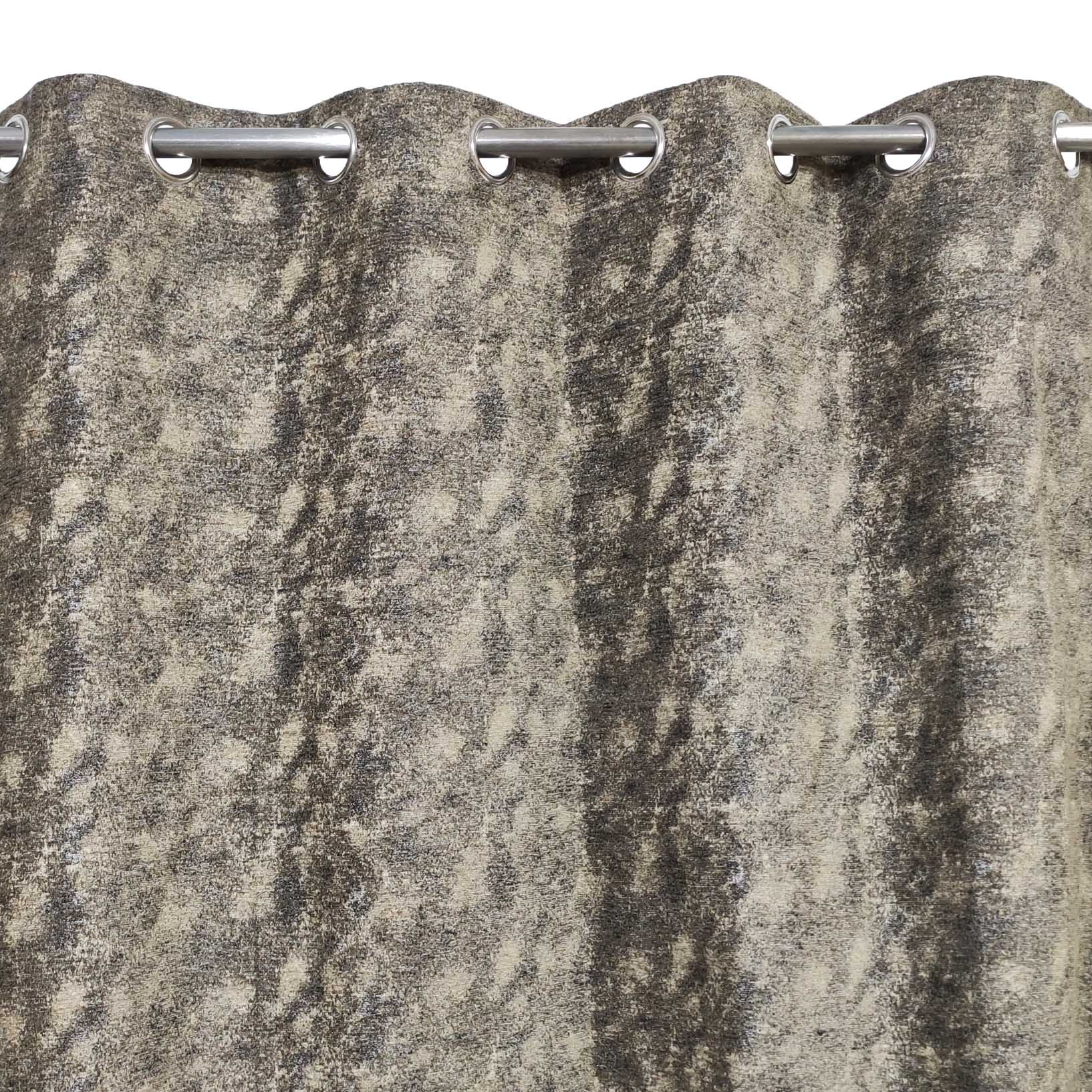 Thick Crushed Viscose Curtain Grey Brown