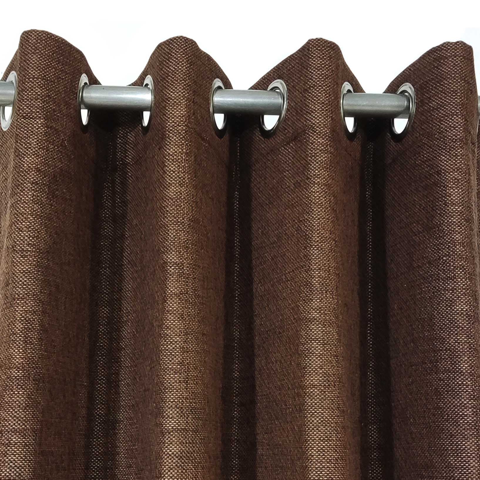 Premium Jute Curtain Dotted Brown
