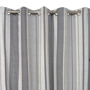 Grey Vertical Stripes - Duck Cotton Curtain (Extra Wide)