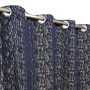 Thick Viscose Curtain Golden on Navy Blue