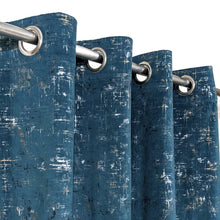 Premium Textured Velvet Curtain Teal Color