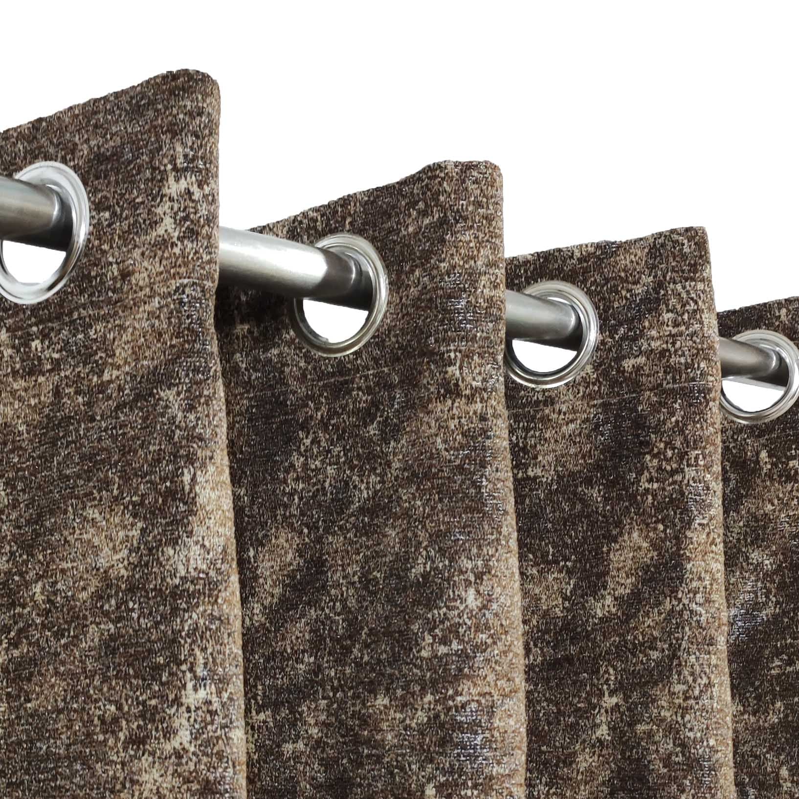 Thick Crushed Viscose Curtain Brown