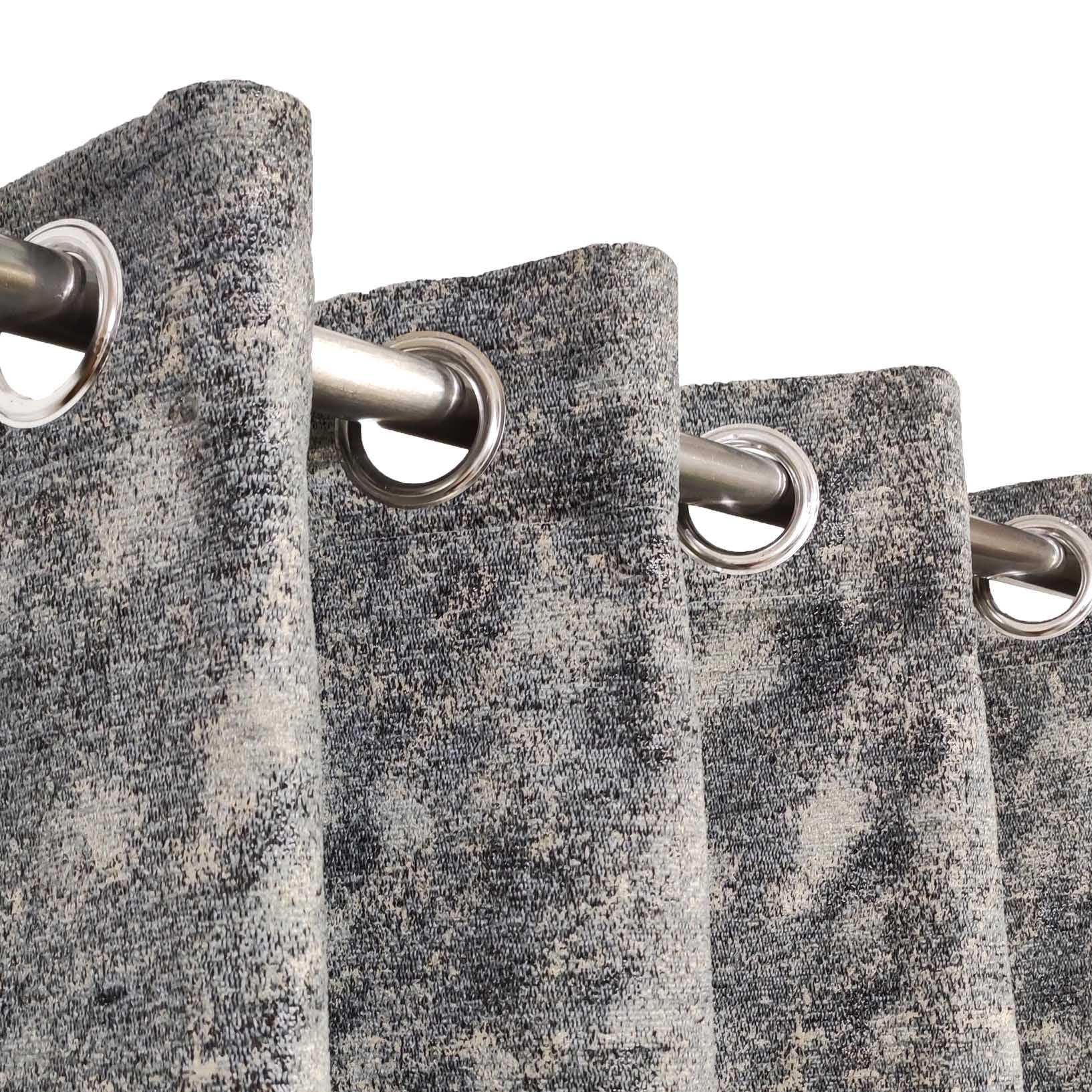 Thick Crushed Viscose Curtain Grey