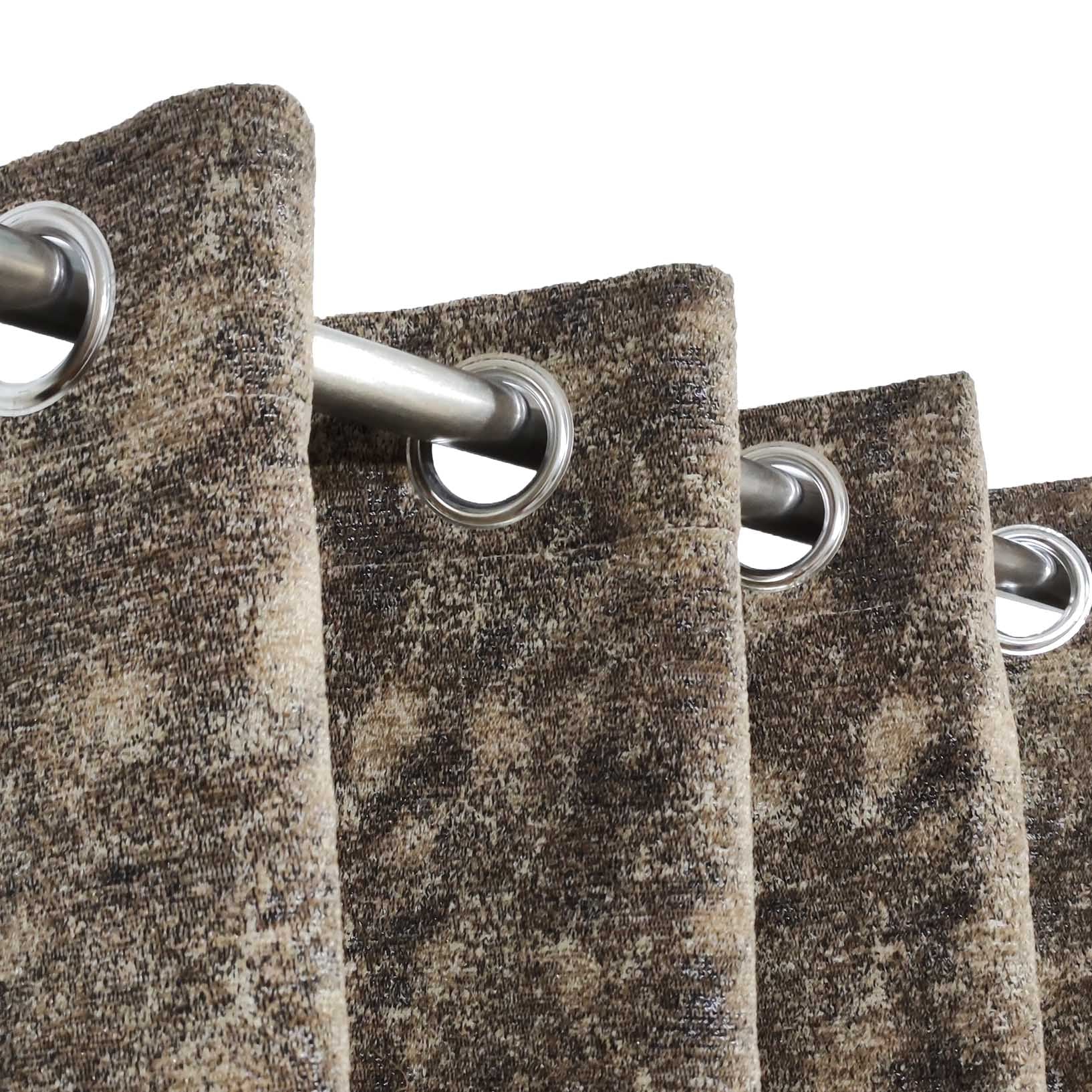 Thick Crushed Viscose Curtain Mid Brown