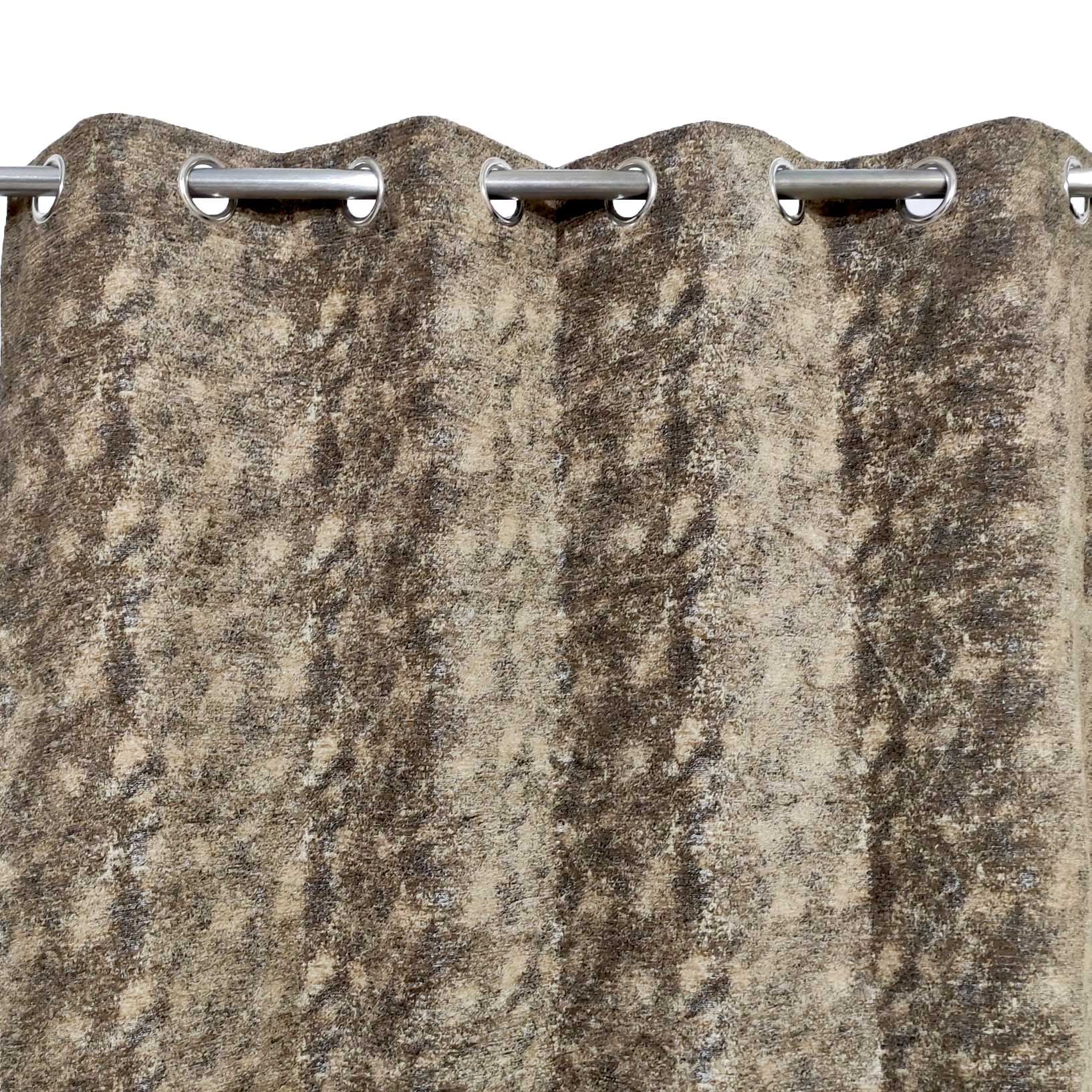 Thick Crushed Viscose Curtain Mid Brown