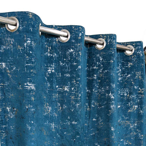 Premium Textured Velvet Curtain Teal Color