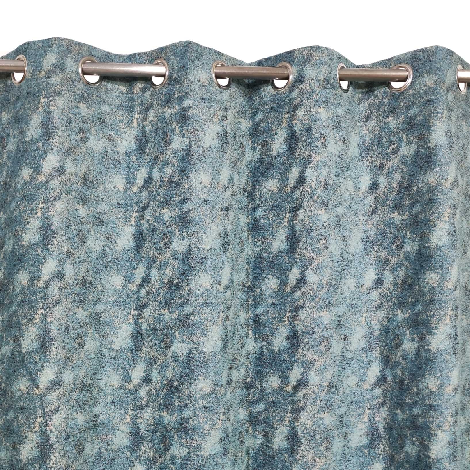 Thick Crushed Viscose Curtain Turquoise
