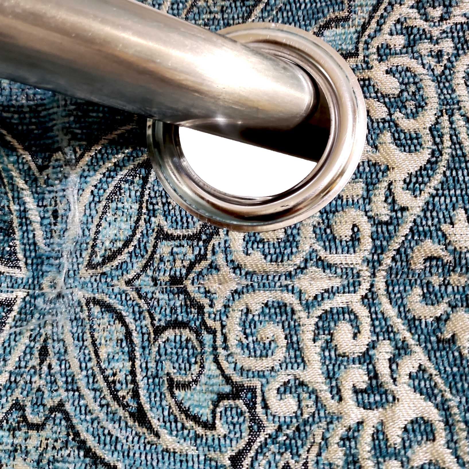 Thick Viscose Curtain Multi Motif Turquoise