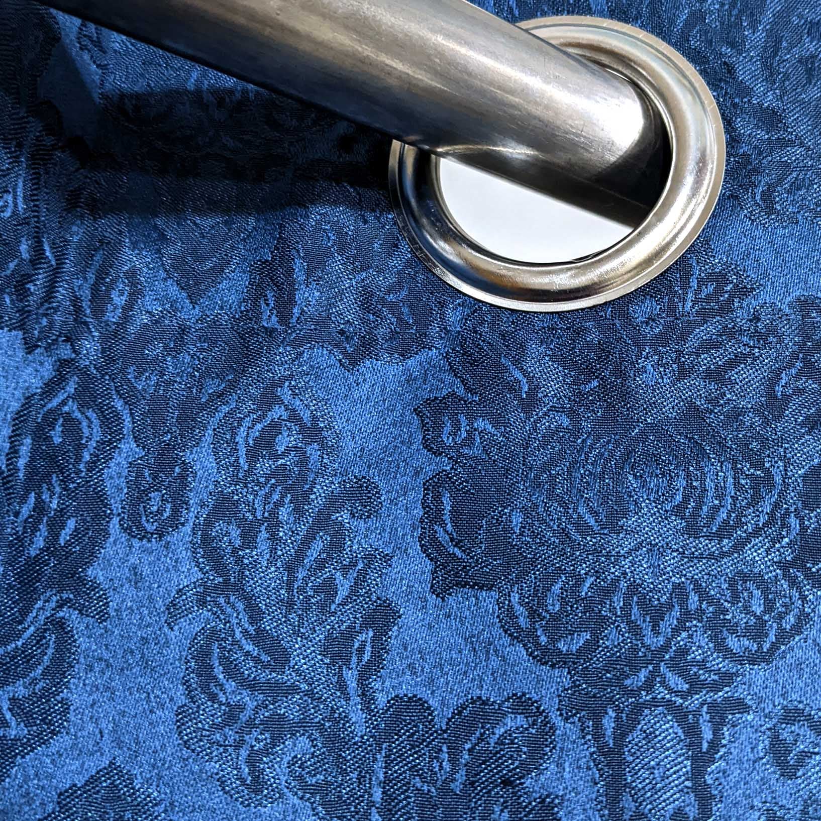 Self Print Thick Shanghai Curtain Blue Color
