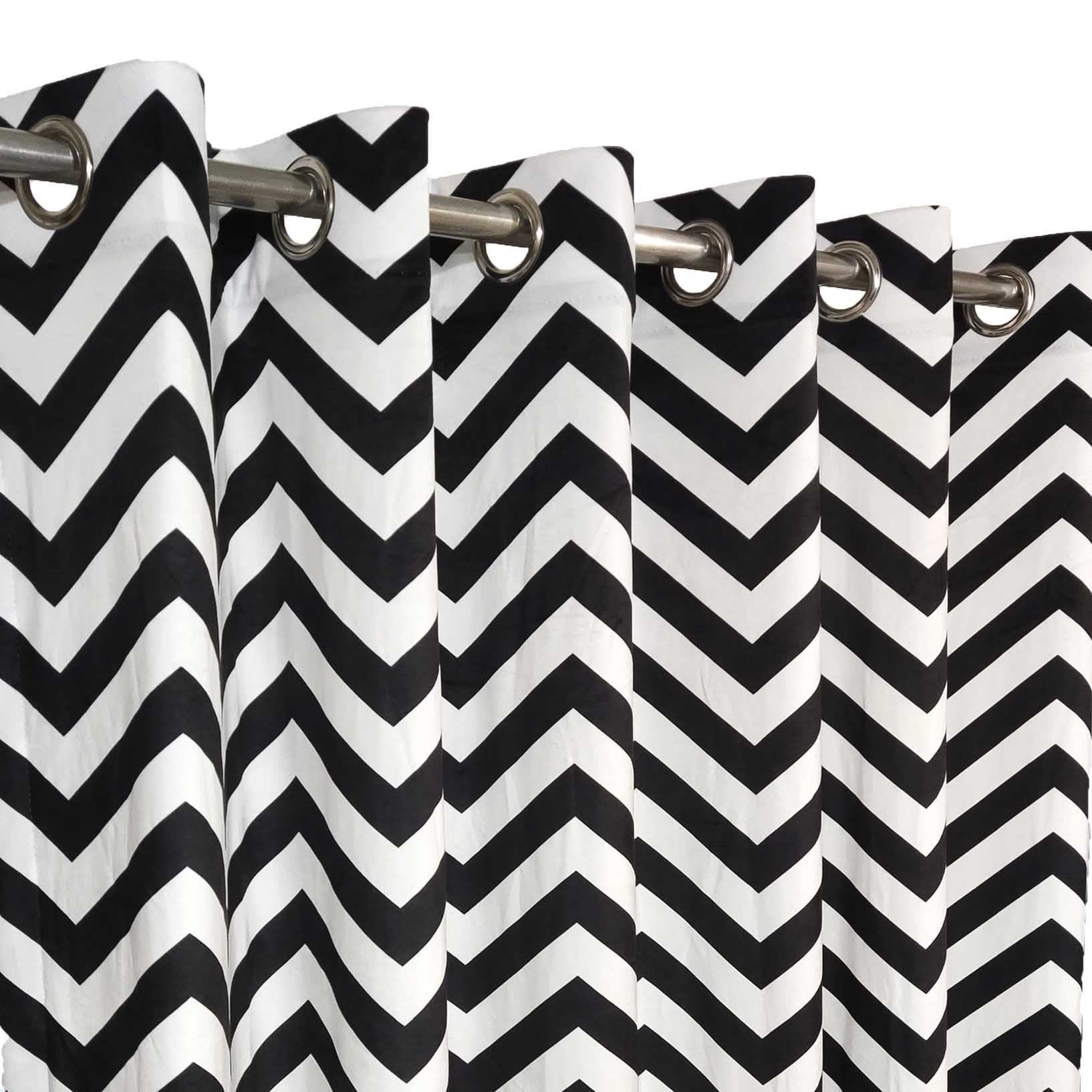 Pair of Digital Printed Curtains Zig Zag