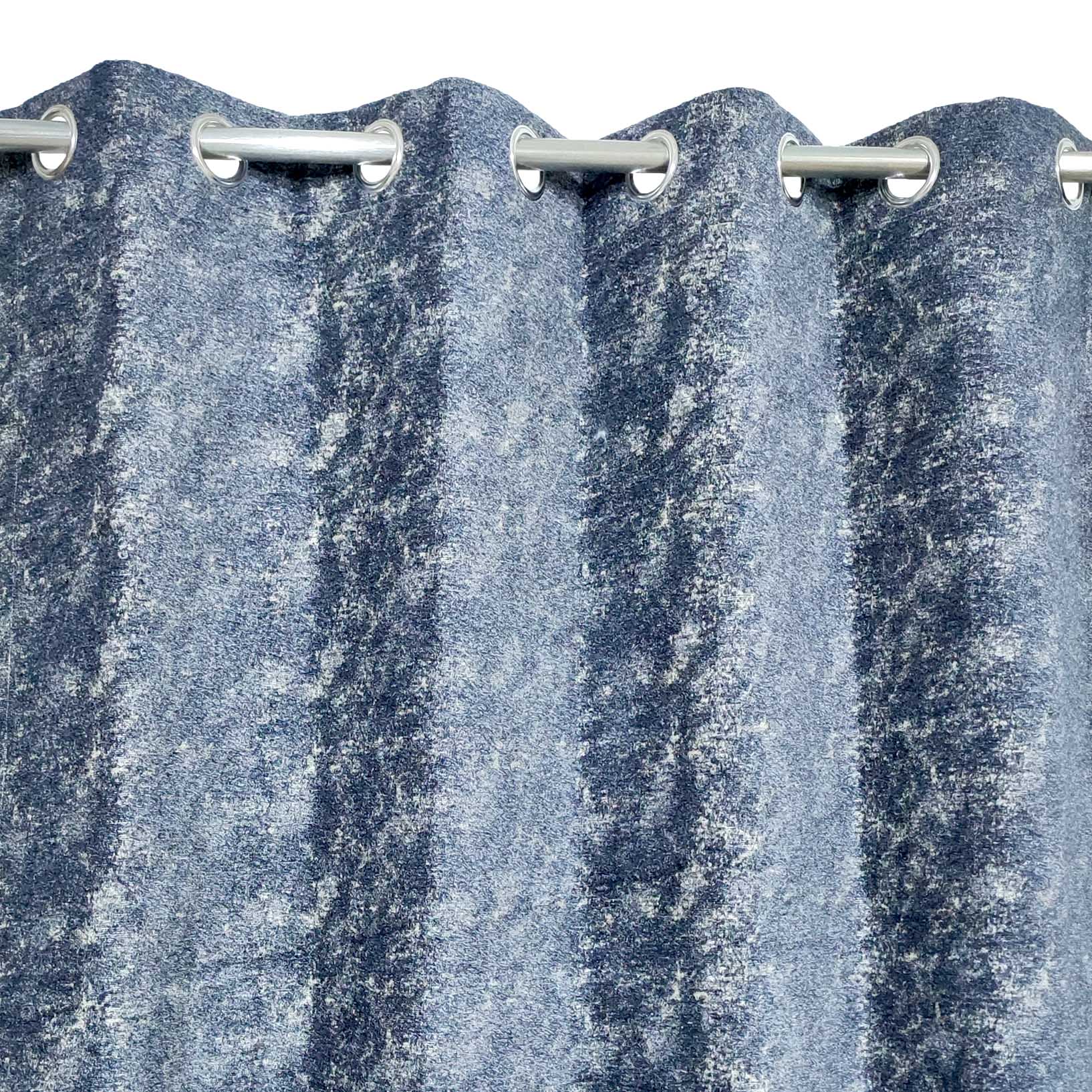 Thick Crushed Viscose Curtain Blue