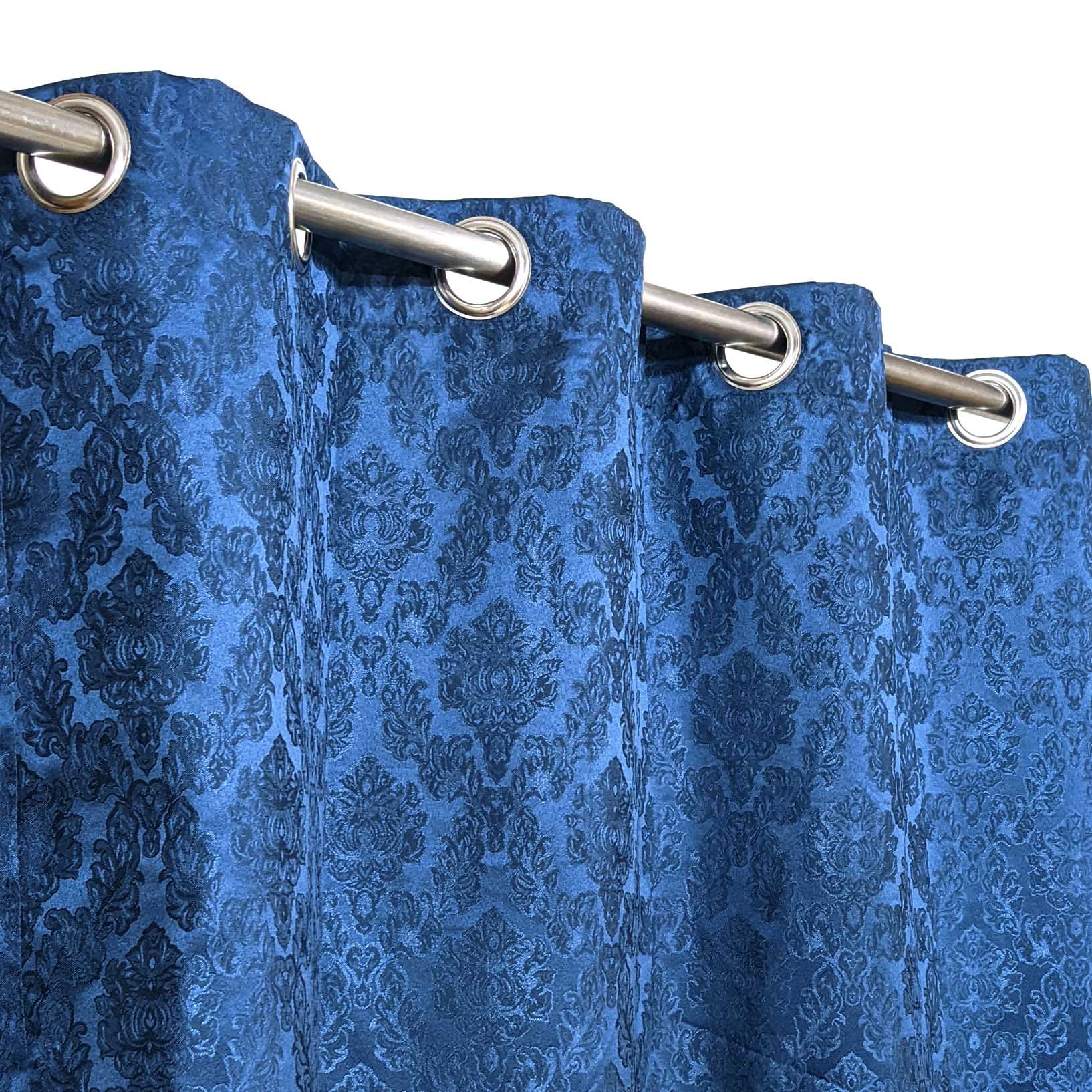 Self Print Thick Shanghai Curtain Blue Color