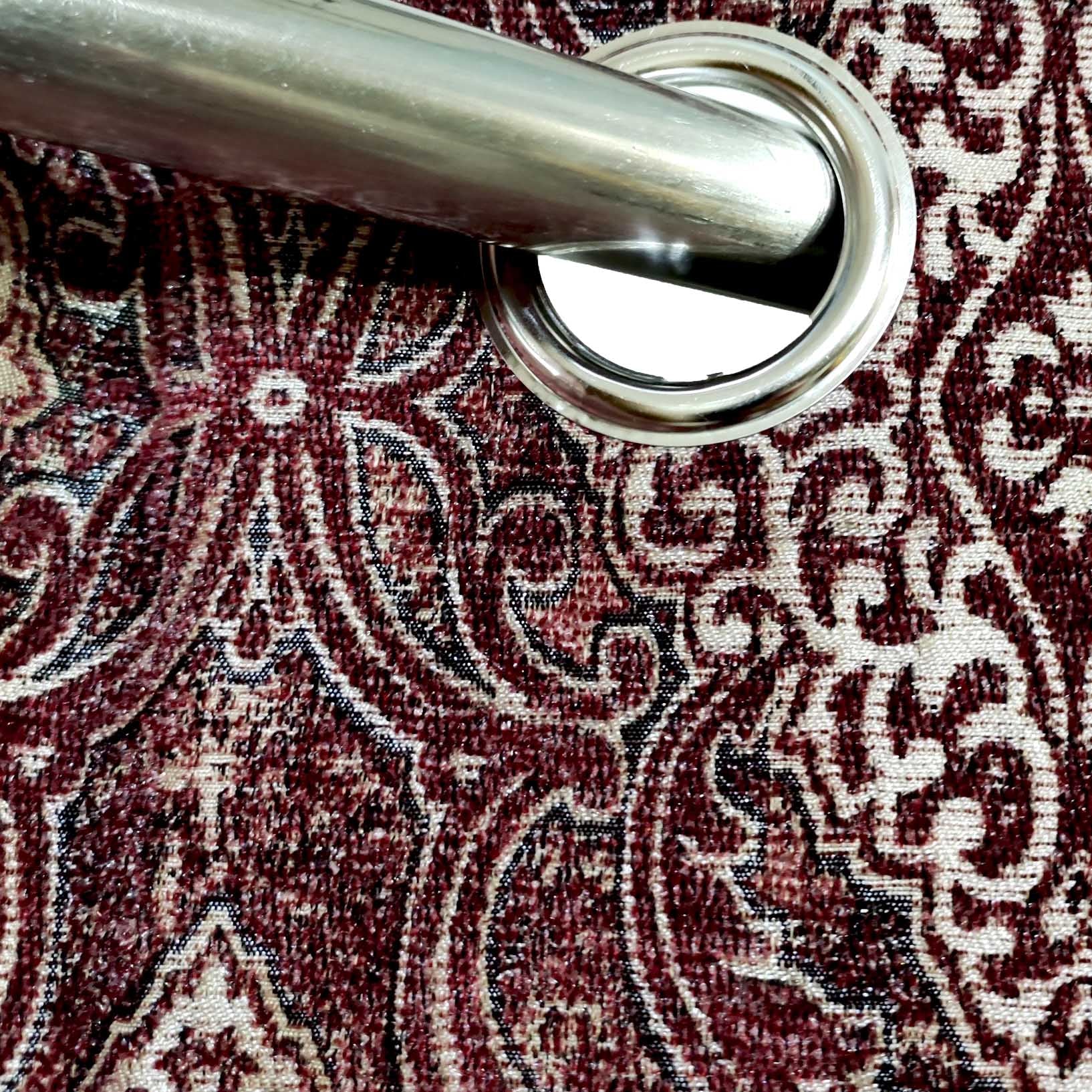 Thick Viscose Curtain Multi Motif Maroon