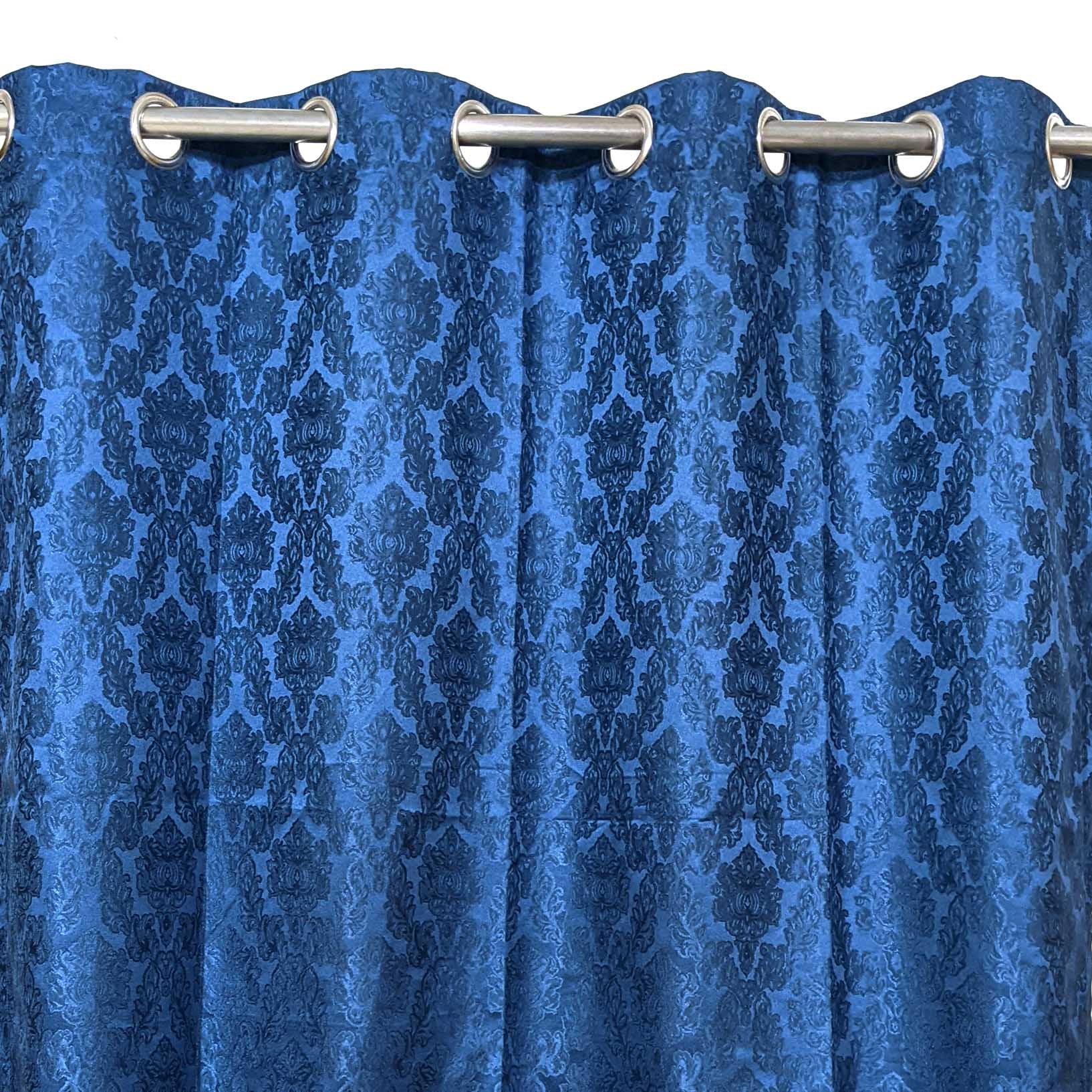 Self Print Thick Shanghai Curtain Blue Color