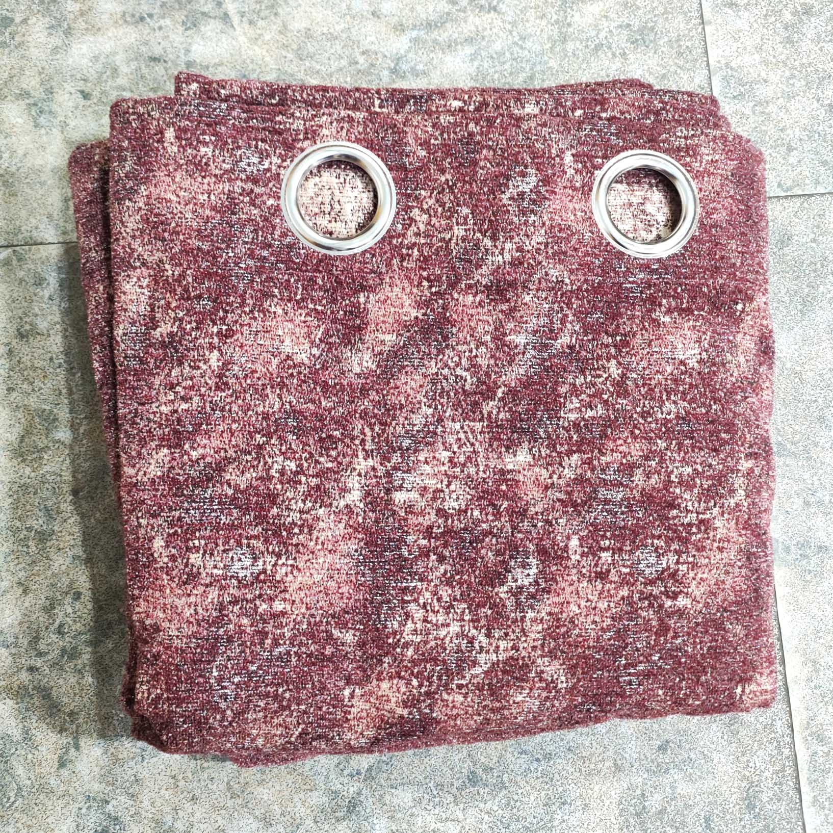 Thick Crushed Viscose Curtain Maroon