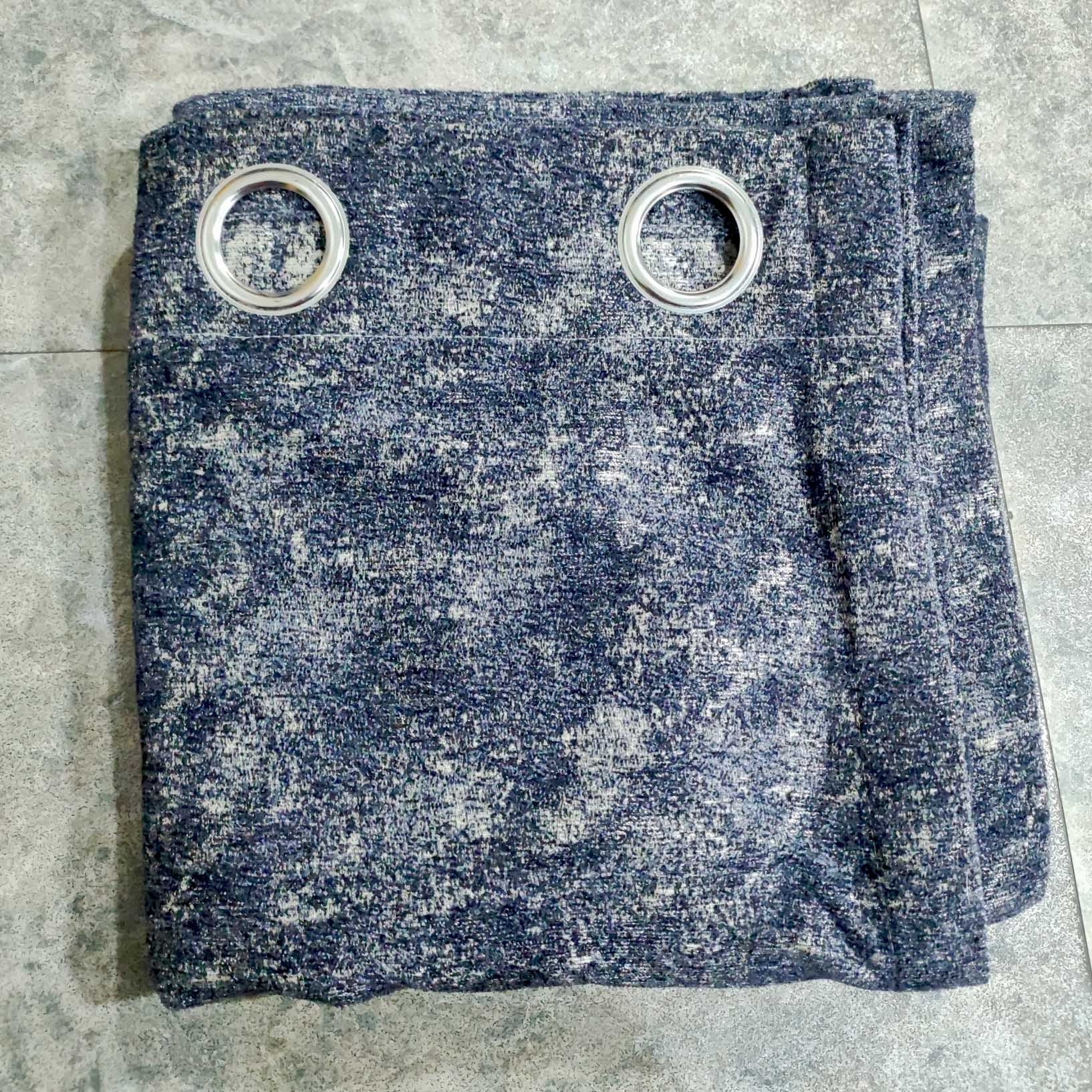 Thick Crushed Viscose Curtain Blue