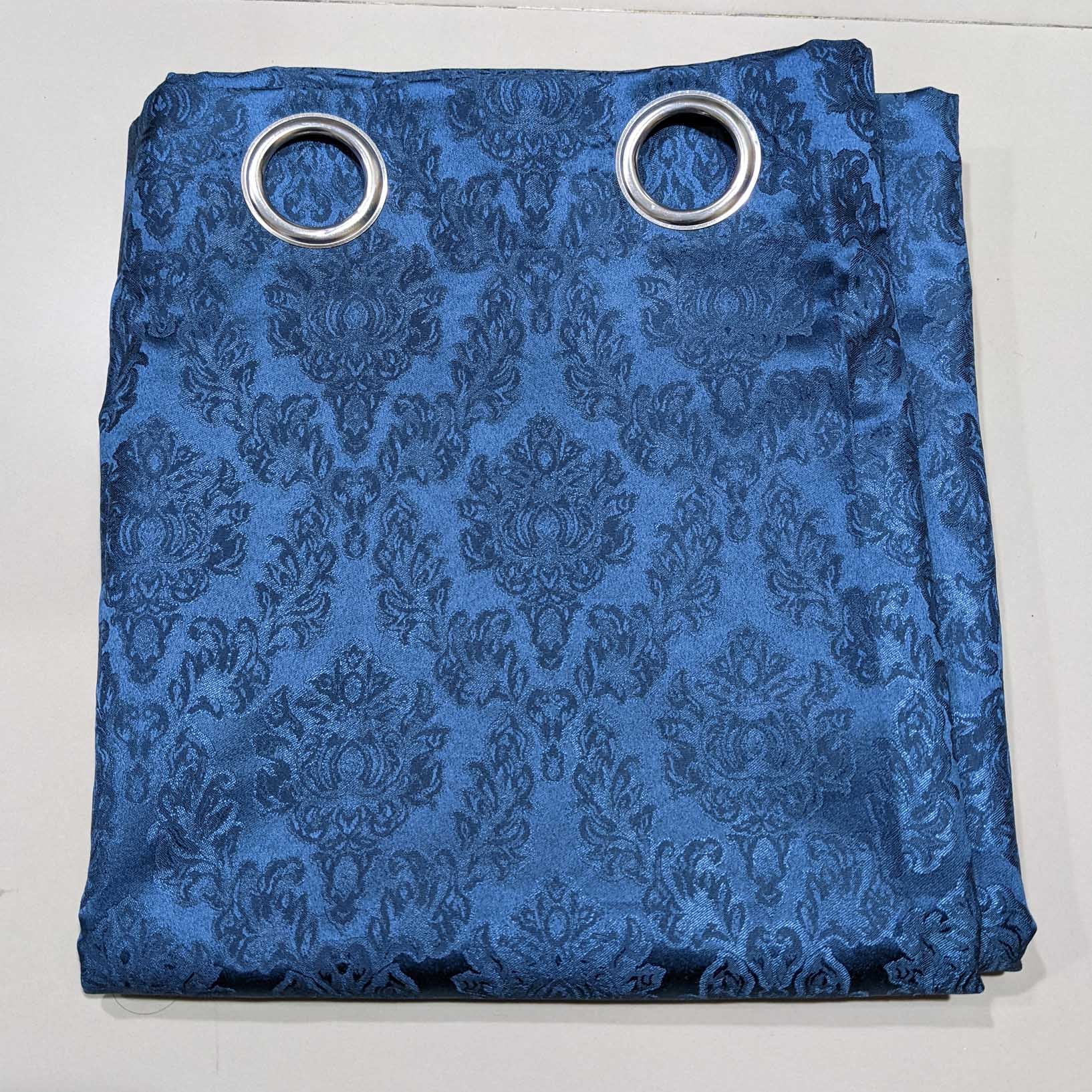 Self Print Thick Shanghai Curtain Blue Color
