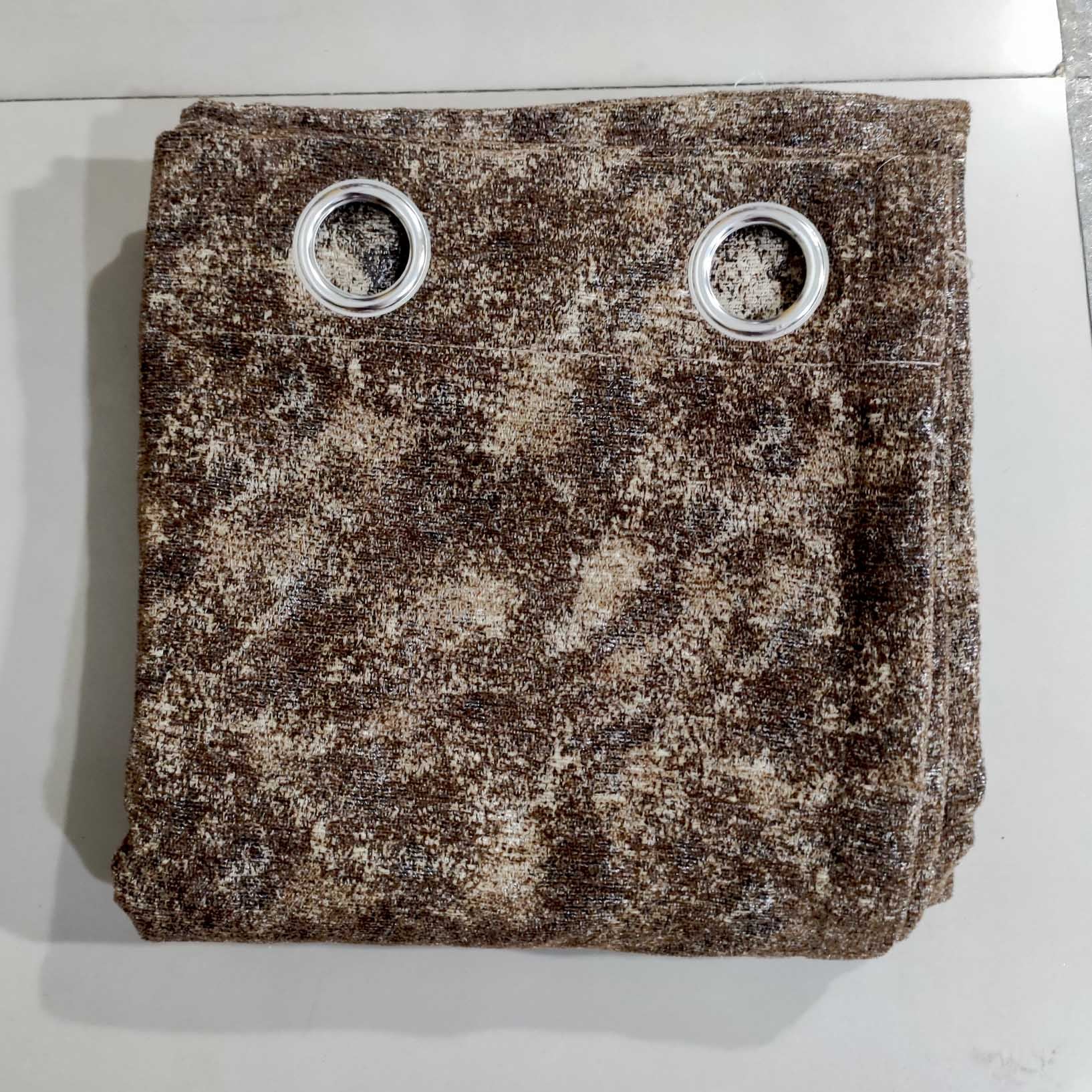 Thick Crushed Viscose Curtain Brown