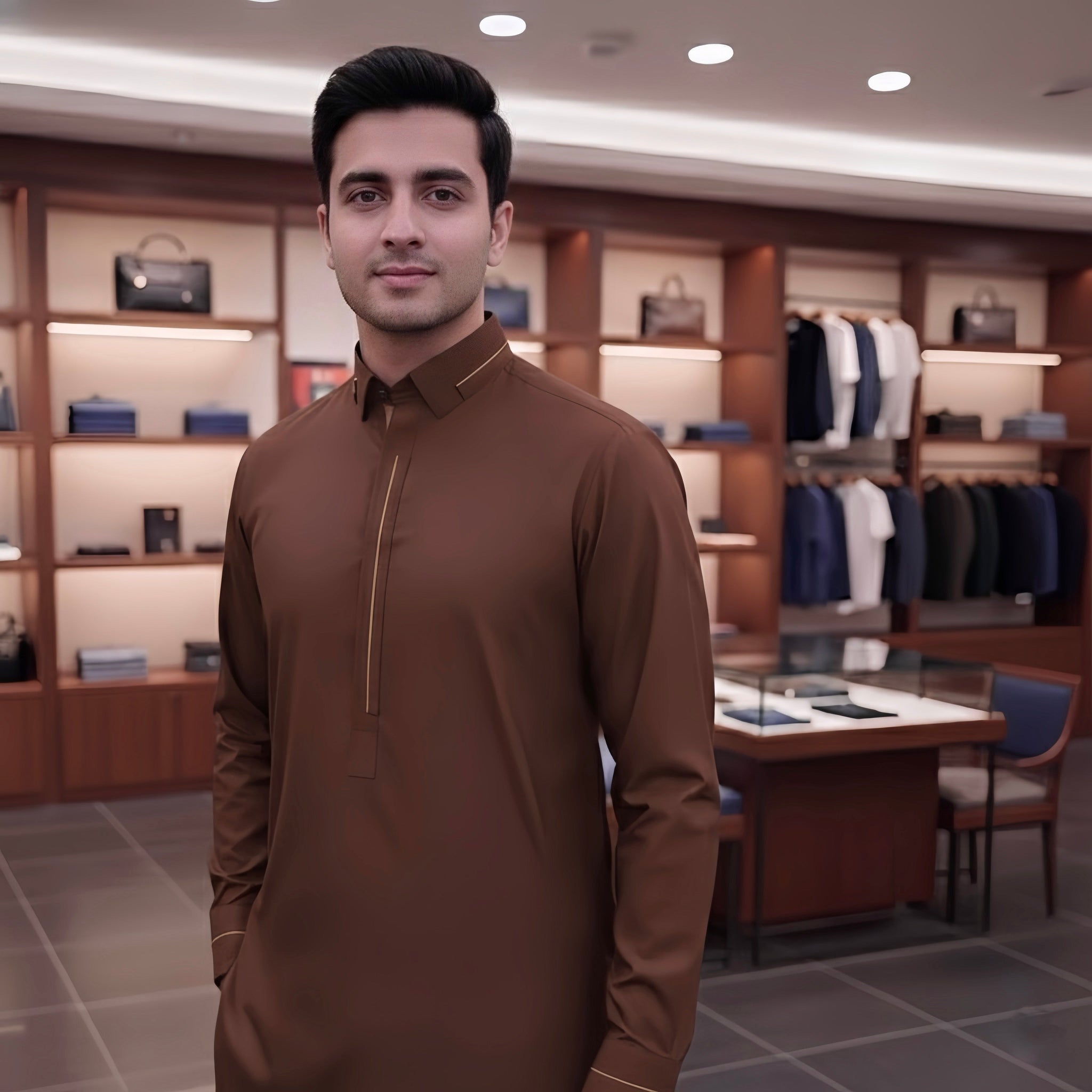 Rust Designer’s Shalwar Kameez Stitched