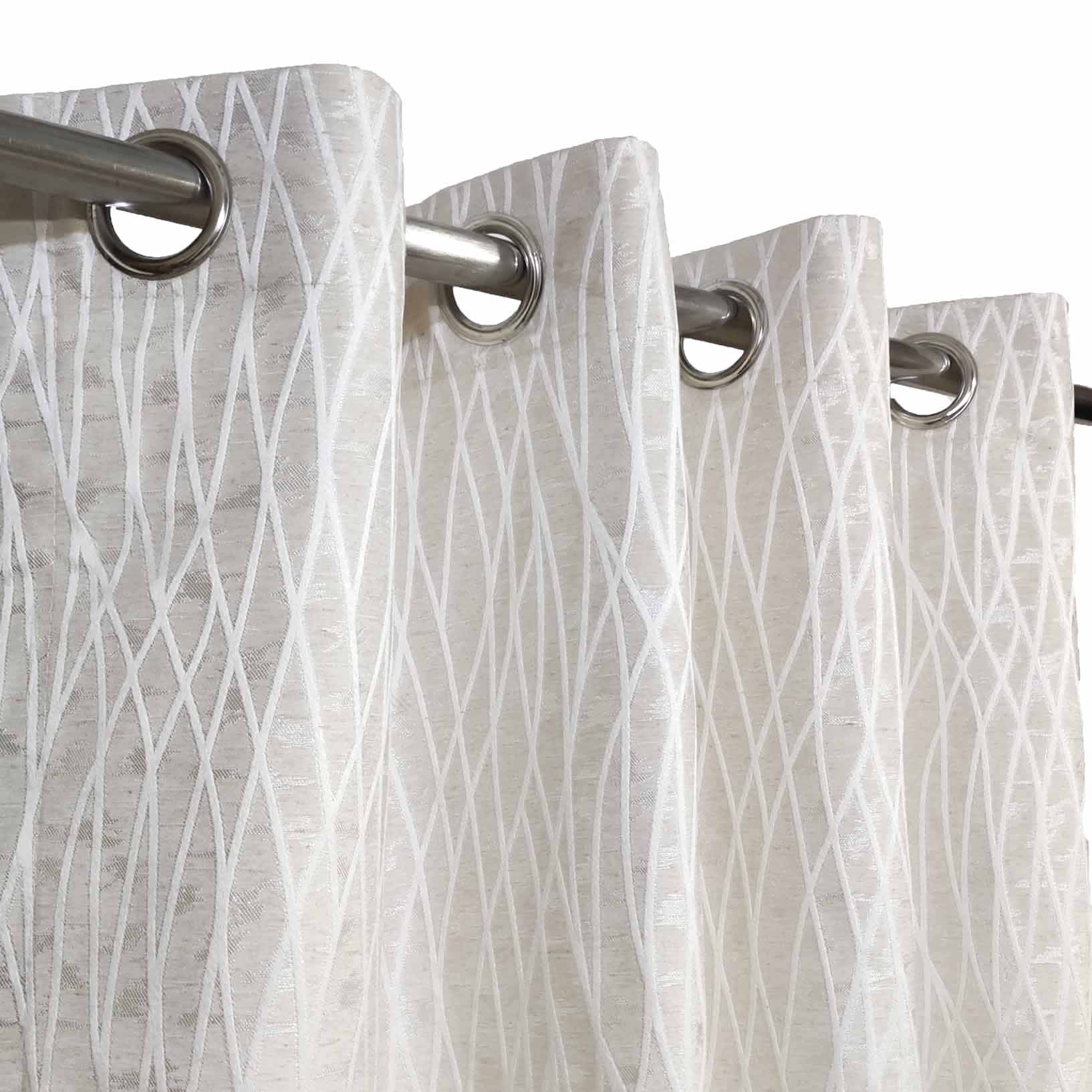 Self Print Thick Shanghai Curtain Off-white