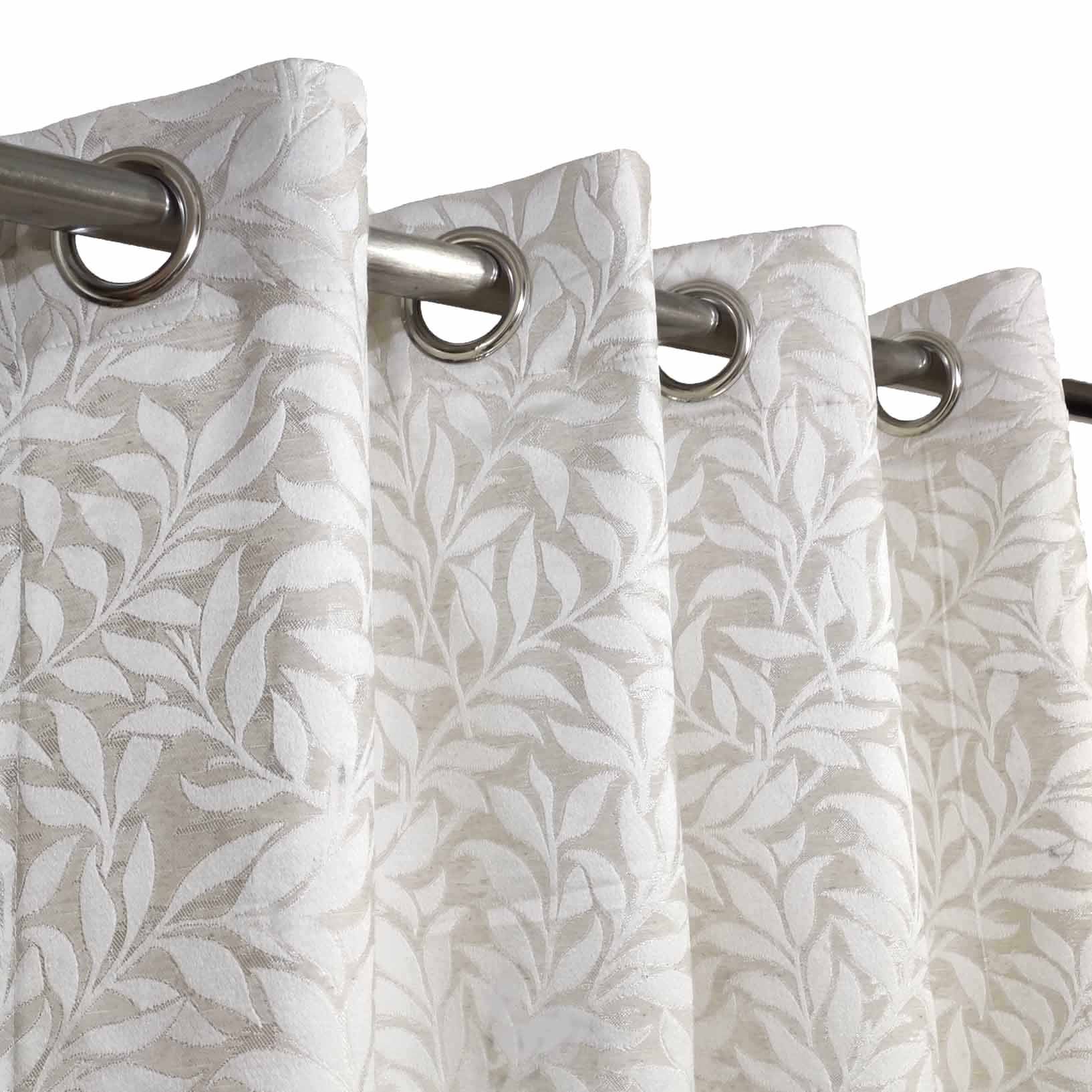 Self Print Thick Shanghai Curtain Off-white