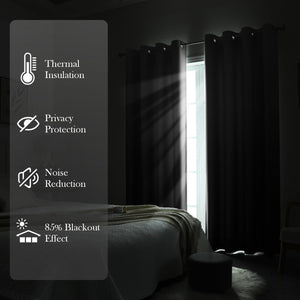 Pair of 2 Shaded Curtains Purple Ombre (Gradient Room Darkening Thermal Insulated Energy Saving Grommet Drapes for Living Room/Bedroom)