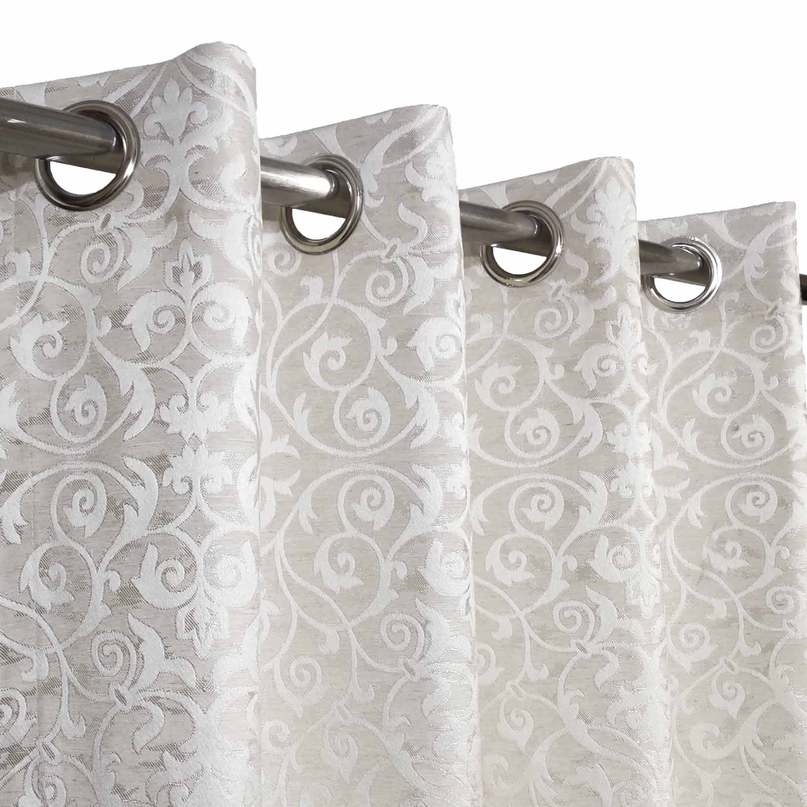 Self Print Thick Shanghai Curtain Off-white